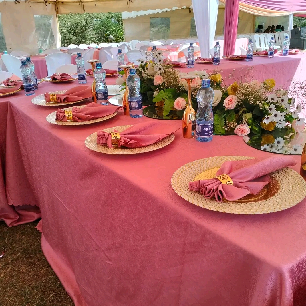 Colorful decorations at an outdoor community event